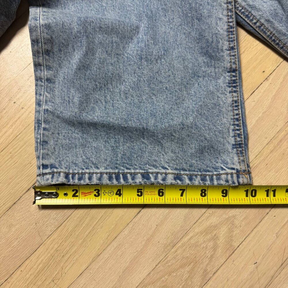 Dynamite High Waist Wide Leg Distressed Denim Jeans Jambe Large 30x32 Blue - Picture 6 of 9